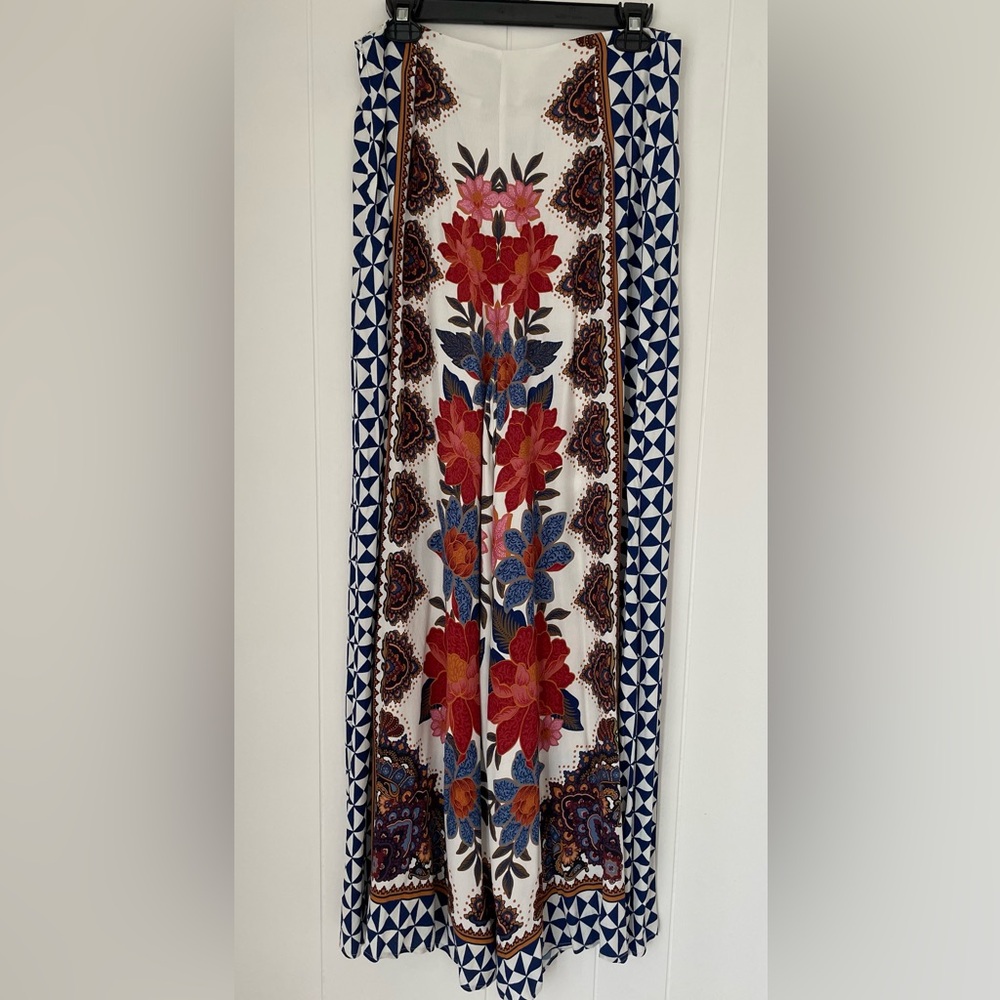 Farm Rio Anthropologie Wide Leg Printed Palazzo Pants Trousers Size M